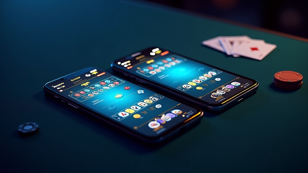 iPhone and iPad showing the app with different layouts in a casino setting